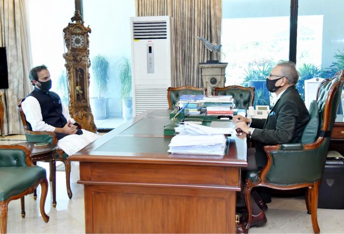 صدر مملکت ڈاکٹر عارف علوی سے پاکستان بیت المال کے منیجنگ ڈائریکٹر عون عباس پبی کی ملاقات