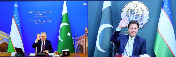 وزیر اعظم عمران خان اور ازبکستان کے صدر شوکت میرزیوئیف کے درمیان پہلا ورچوئل سر براہ اجلاس