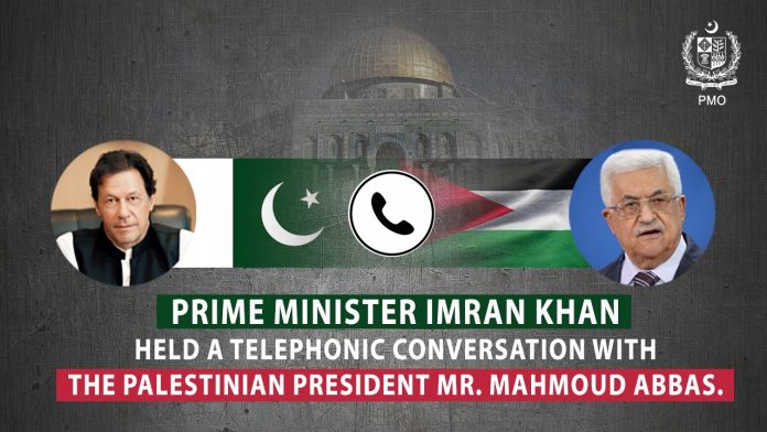 وزیر اعظم عمران خان کی فلسطینی صدر سے ٹیلی فون پر گفتگو، اسرائیلی حملوں کےکیخلاف بین الاقوامی برادری کو متحرک کرنے کیلئےکوششوں کی یقین دہانی