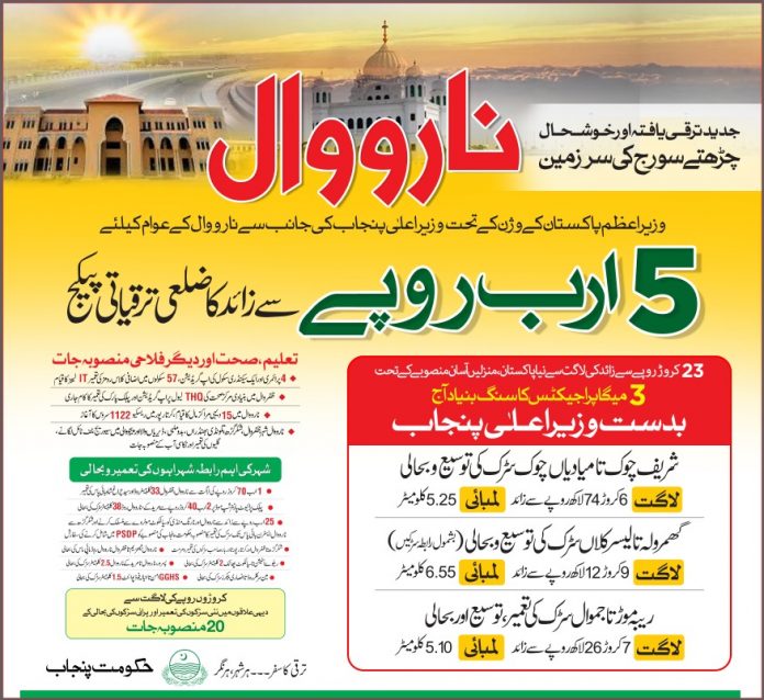 وزیراعلیٰ عثمان بزدارکانارووال کا دورہ،5ارب 12کروڑ روپے کے خصوصی پیکیج کا اعلان