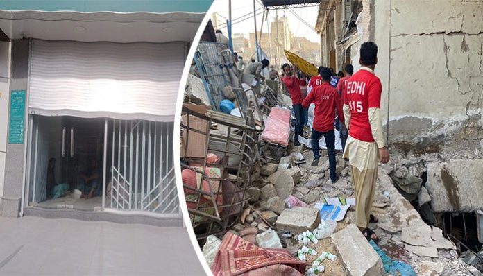 شیر شاہ میں نالے پر قائم نجی بینک کی برانچ میں دھماکہ