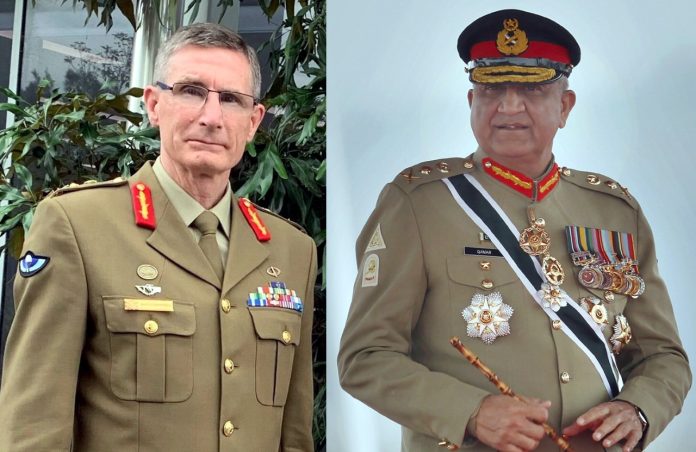 آسٹریلیا کے چیف آف ڈیفنس فورس (سی ڈی ایف) جنرل اینگس جے کیمبل کی آرمی چیف جنرل قمر جاوید باجوہ سے ملاقات