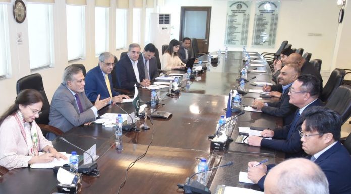 وزیر خزانہ سینیٹر محمد اسحاق ڈار سے ایشیائی ترقیاتی بینک کے وفد کی ملاقات
