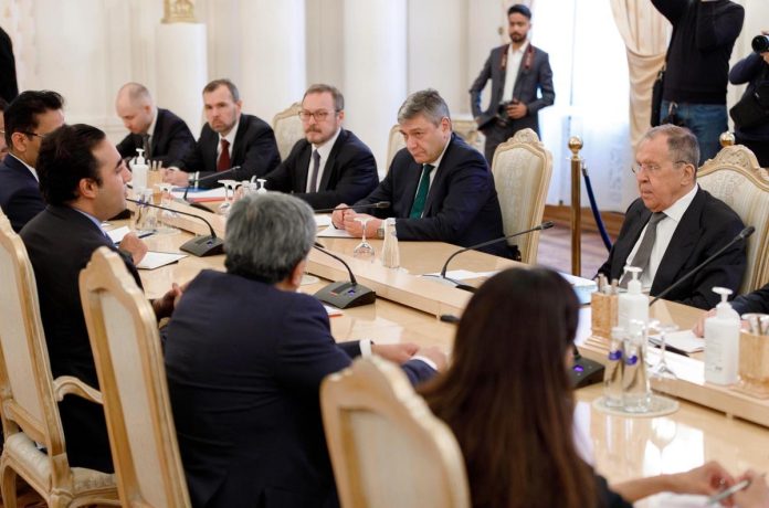 وزیر خارجہ بلاول بھٹو زرداری کی روسی وزیر خارجہ سرگئی لاروف سے ملاقات
