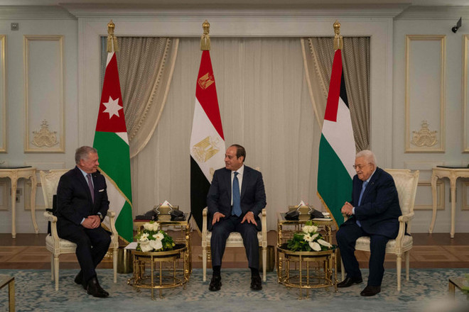 مصر کے صدر اور اردن کے بادشاہ کی فلسطینی صدر سے ملاقات