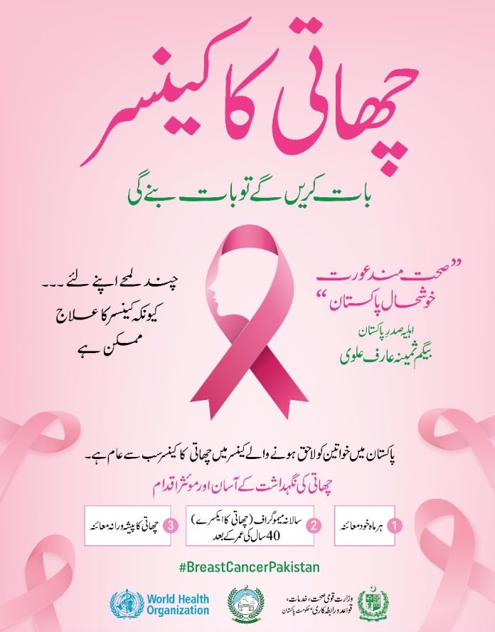 ایوان صدر کی جانب سے ماہ اکتوبر میں چھاتی کے کینسر سے متعلق سالانہ آگاہی مہم جاری
