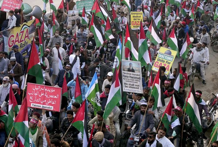 کراچی ، اہل فلسطین سے اظہار یکجہتی،جماعت اسلامی یوتھ کا”غزہ بائیک ریلی“کا انعقاد