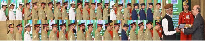 صدر مملکت نے تینوں مسلح افواج کے 41 افسران کو ہلال امتیاز (عسکری) اور شہید کیپٹن عبدالولی کو ستارہ بسالت کے اعزاز سے نوازا