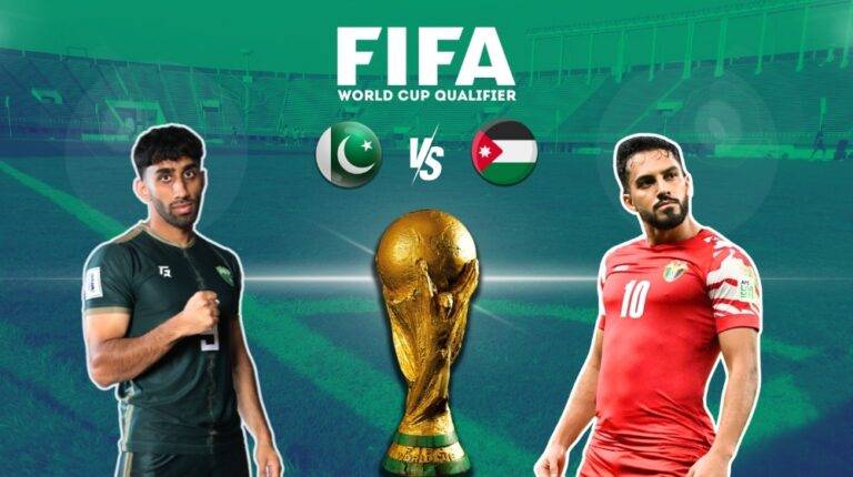 فیفا ورلڈ کپ کوالیفائرز ٹومیں اردن نے پاکستان کو 0-3گول سے شکست دیدی