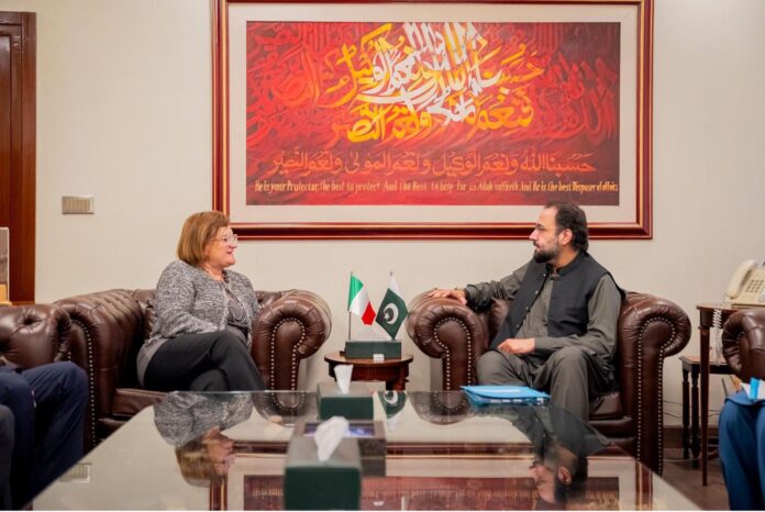 وفاقی وزیر چوہدری سالک حسین سے اٹلی کی سفیر ماریلینا ارمیلن کی ملاقات