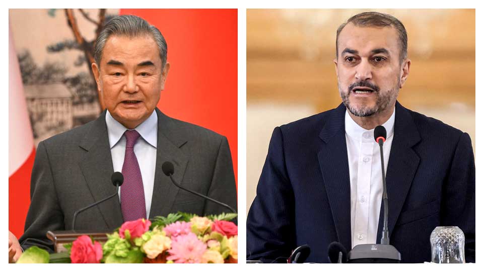 Chinese Foreign Minister Wang Yi and Iran's Iranian counterpart Hossein Amir Abdullahian