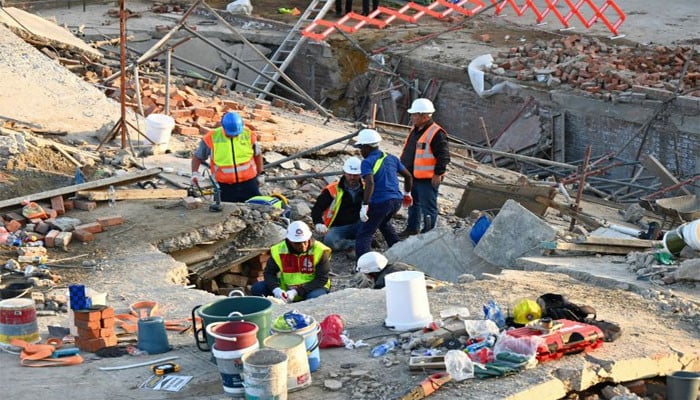 under debris after under-construction