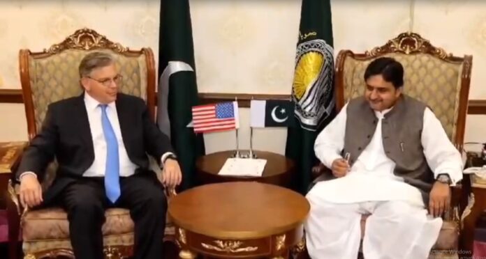 قائم مقام گورنر ملک محمد احمد خان سے امریکی سفیر ڈونلڈ بلوم کی ملاقات ، دوطرفہ تعلقات،باہمی تعاون کے فروغ پر تبادلہ خیال