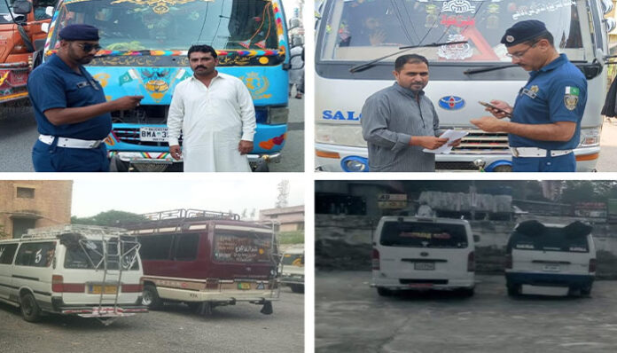 راولپنڈی ،پبلک سروس گاڑیوں کی فٹنس، روٹ پرمٹ اور لائسنس کی جانچ پڑتال کا سلسلہ جاری