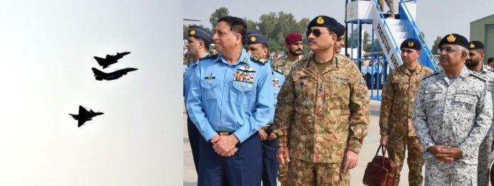 آرمی چیف نے کثیرالقومی مشق انڈس شیلڈ 2024 کا مشاہدہ کیا، پاک فضائیہ کی جنگی تیاریوں پر اظہار اطمینان آرمی چیف نے کثیرالقومی مشق انڈس شیلڈ 2024 کا مشاہدہ کیا، پاک فضائیہ کی جنگی تیاریوں پر اظہار اطمینان