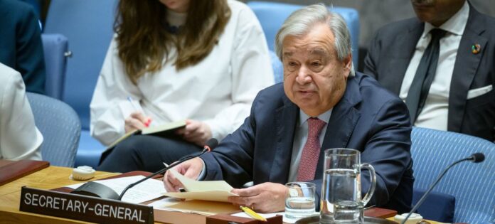 اقوام متحدہ کی سلامتی کونسل کی سیکرٹری جنرل انتونیو گوتریش کی مکمل حمایت کی تصدیق