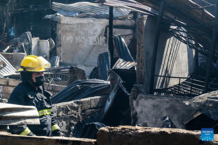 fire in a residential building in Manila