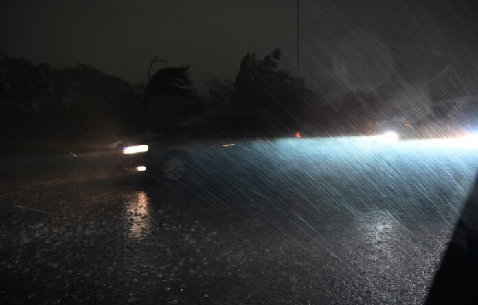 Rain and hail