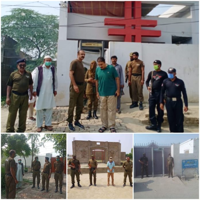 عبادتی پروگرام کے سلسلہ میں چرچ و مسیحی عبادت گاہوں پر ضلع بھر میں سیکیورٹی کے سخت انتظامات