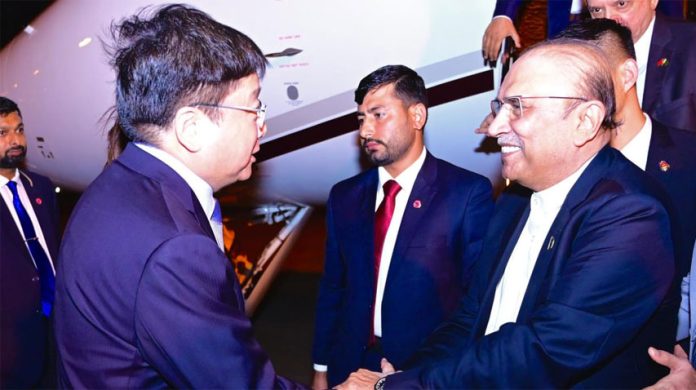 Asif Ali Zardari arrives in Shanghai