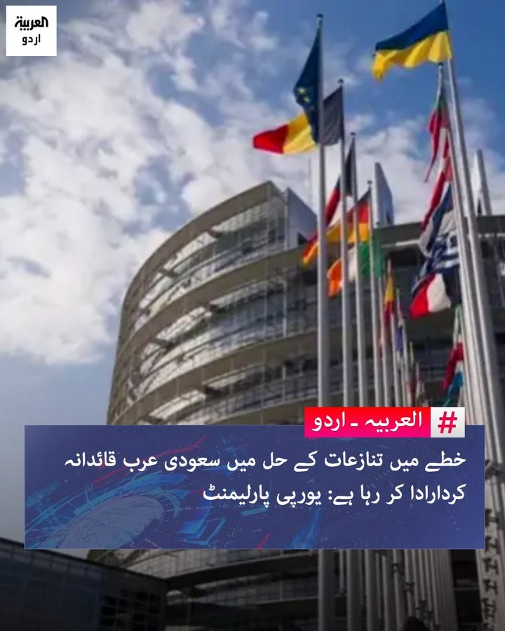 خطے میں تنازعات کے حل میں سعودی عرب قائدانہ کردارادا کر رہا ہے، یورپی پارلیمنٹ