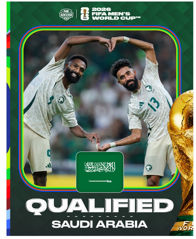 سعودی عرب نے فیفا ورلڈ کپ 2026کے لئے کوالیفائی کرلیا