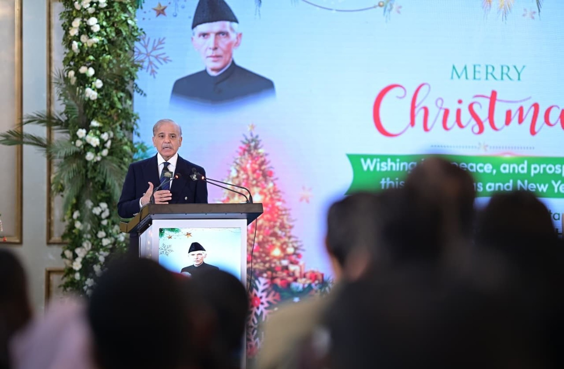 پاکستان سب کا مشترکہ ہے، تمام شہریوں کو برابر کے حقوق اور مذہبی آزادیاں حاصل ہیں، کسی کو مذہب کے نام پر من مانی نہیں کرنے دیں گے، وزیر اعظم شہباز شریف کا تقریب سے خطاب