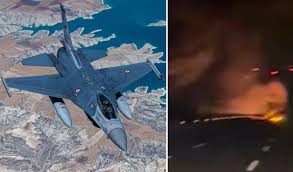 Turkish F-16 fighter jet crashes