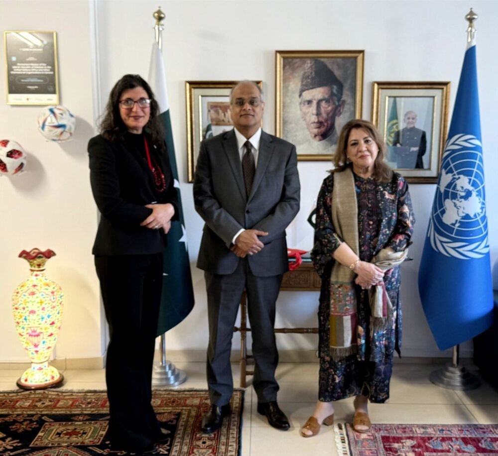 چیئرپرسن ہلال احمر پاکستان فرزانہ نائیک کی اقوام متحدہ میں پاکستان کے مستقل نمائندے بلال احمد سے ملاقات ،انسانی ہمدردی اور خدمت کیلئے تعاون کو مضبوط بنانے سمیت دیگر امور پر گفتگو
