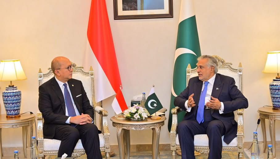 نائب وزیرِ اعظم و وزیر خارجہ اسحاق ڈار سے انڈونیشیا کے وزیرِ روزان روسلانی کی ملاقات، باہمی اقتصادی تعلقات کو مظبوط بنانے پر تبادلہ خیال