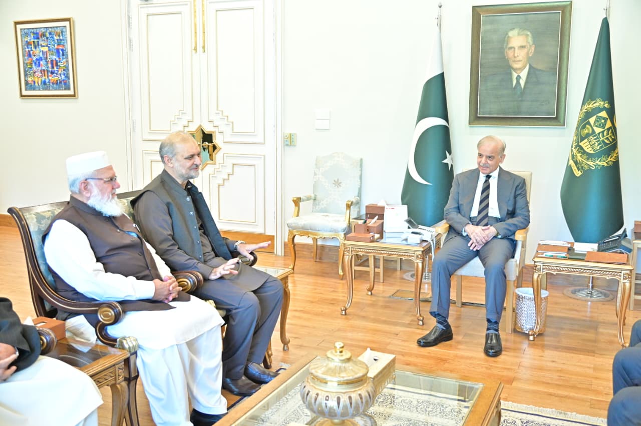 وزیرِ اعظم شہباز شریف سے جماعت اسلامی کے وفد کی ملاقات، افغانستان، ایران اور مشرق وسطی و خلیج کے حالات پر بریفنگ