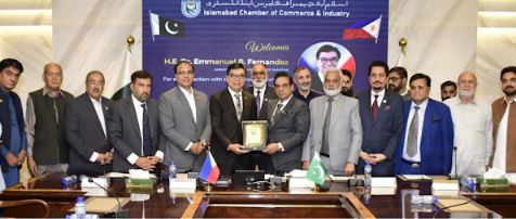 فلپائن کے سفیر کا اسلام آبادچیمبر کا دورہ ، دو طرفہ کاروباری روابط کے فروغ پر اتفاق ، آسیان ممالک کے ساتھ اقتصادی روابط بڑھانے پر زور