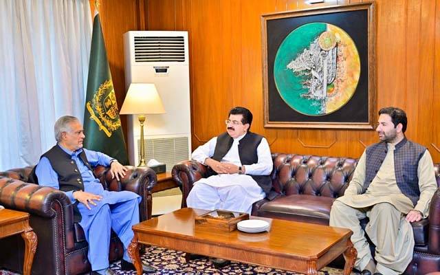 اسحاق ڈار سے صادق سنجرانی کی ملاقات، علاقائی و ملکی امور پر تبادلہ خیال