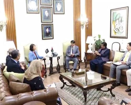 وزیر اعلی سندھ سید مراد علی شاہ سے ایشیائی ترقیاتی بینک کی کنٹری ڈائریکٹر کی ملاقات