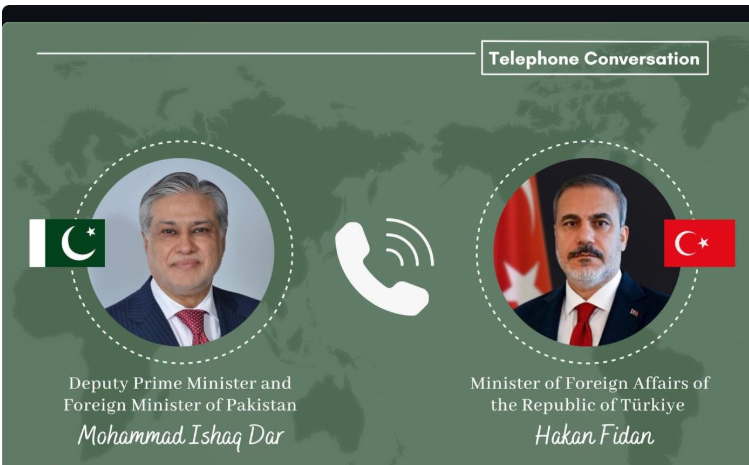 نائب وزیراعظم کا ترک وزیر خارجہ سے ٹیلیفونک رابطہ، علاقائی اور باہمی دلچسپی کے امور پر تبادلہ خیال