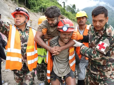 Nepal: Two employees of a flood-hit hydropower project have been pulled out alive from the debris