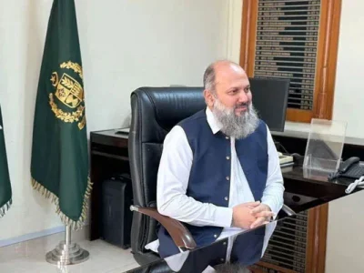 وفاقی وزیر تجارت جام کمال خان سے سام سنگ پاکستان کے کنٹری ہیڈ کی وفد کے ہمراہ ملاقات