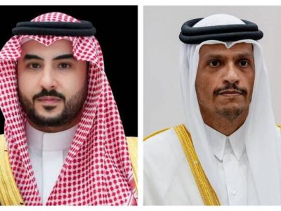 سعودی وزیر دفاع کا قطری وزیر اعظم کو ٹیلی فون، سابق امیر قطر کے انتقال پراظہار تعزیت