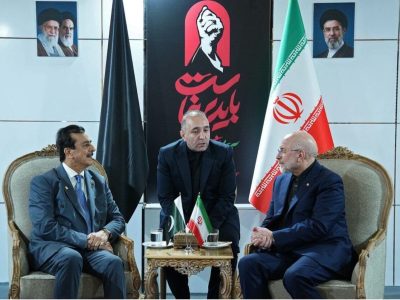 چیئرمین سینیٹ سید یوسف رضا گیلانی کی سپیکر ایرانی پارلیمنٹ ڈاکٹر محمد باقر قالیباف سے ملاقات