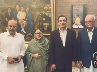 پاکستان پیپلزپارٹی کے چیئرمین بلاول بھٹو زرداری اور پی پی پی شعبہ خواتین کی مرکزی صدر فریال تالپور سے سندھ کے صدر نثار کھوڑو، جنرل سیکریٹری وقار مہدی ملاقات