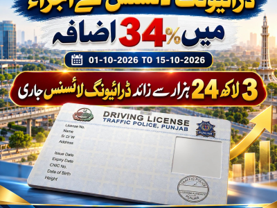 پنجاب میں ڈرائیونگ لائسنس کے اجرا میں 34 فیصد اضافہ، دو ہفتوں میں 3 لاکھ 24 ہزار سے زائد لائسنس جاری