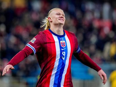 FILE PHOTO: Soccer Football - Nations League - Group Stage - Norway v Kazakhstan - Ullevaal Stadion, Oslo, Norway - November 17, 2024 Norway's Erling Haaland celebrates scoring their first goal Terje Pedersen/NTB via REUTERS/File Photo