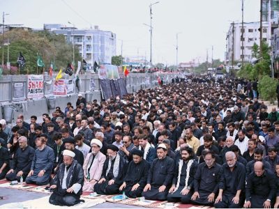 کراچی ،عاشورہ محرم کا مرکزی ماتمی جلوس نشتر پارک سے برآمدہوا