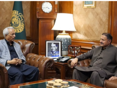گورنر سندھ سے صوبائی وزیر لائیو اسٹاک و فشریز کی ملاقات،ماہی گیری کے شعبے کی ترقی سمیت باہمی دلچسپی کے امور پرتبادلہ خیال