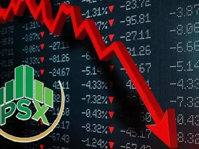 پاکستان سٹاک ایکسچینج میں مندی، کے ایس ای 100 انڈیکس 1332 پوائنٹس گرگیا